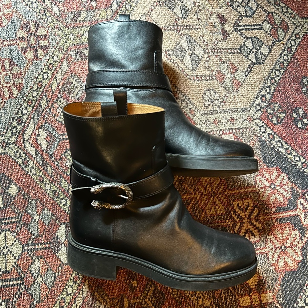 Gucci Black Leather Boots EU 40.5